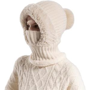 HAOLEI Sciarpa E Cappello Cappello Beanie 3 in 1 con Sciarpa E Protezione per Il Viso Passamontagna Invernale Foderato in Pile 3 in 1 Invernale Calore Antivento Berretto A Copertura Completa