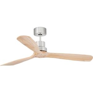 FARO BARCELONA Faro Lantau Grande nichel opaco, ventilatore da soffitto in pino con motore DC, 6 velocità