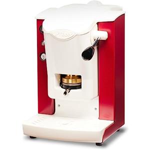 FABER COFFEE MACHINES | Modello Slot Plast | Macchina caffe a cialde ese 44mm | Colore Borgogna plastiche Bianco | Pressacialda in ottone