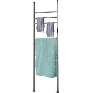 HarBin-Star Scaldasalviette elettrico, 150 W, termosifone elettrico con timer, portasciugamani in acciaio inox, temperatura 45 ~ 70 ℃, per asciugare asciugamani, asciugamani da bagno (Gun Grey)