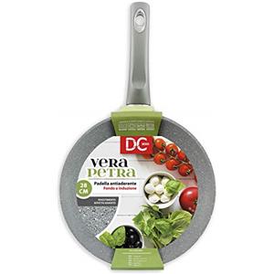 Dc Casa Padella a Induzione Vera Petra Antiaderente Effetto Granito in Alluminio 28 cm Adatta a Tutti i Piani di Cottura