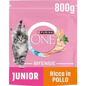 Purina One Bifensis Junior Crocchette Gatti, 1-12 Mesi, Pollo e Cereali, 800g