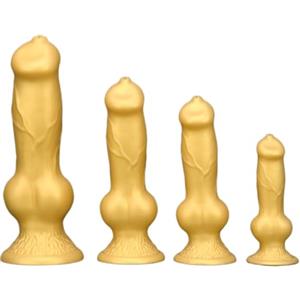 HGDTYRI Dildo a forma di animale, dildo a forma di cane, dildo anale in silicone, 4 misure tra cui scegliere, con ventosa potente, masturbatore for vagina e punto G, for coppie, donne e uomini.(S)