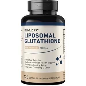 Bumjazz Capsule di Glutatione Liposomiale 120 capsule da 1000 mg. Antiossidante liposomiale per stress ossidativo, difesa cellulare, disintossicazione epatica e salute immunitaria