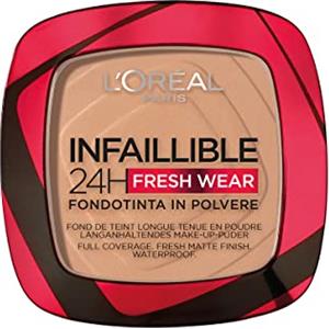 L'Oréal Paris Infaillible 24H Fresh Wear Fondotinta in Polvere 220 Sable - Alta Coprenza, Effetto Matte e Leggero