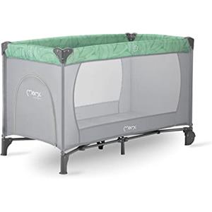 Momi Lettino da viaggio BELOVE, per bambini fino a 15 kg di peso corporeo, L 65 x L 125 x H 78 cm (pieghevole 21 x 23 x 80 cm), lettino da viaggio per bambini con materassino, 2 ruote