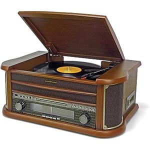 Soundmaster NR560 Nostalgie Music Center Impianto compatto Giradischi Lettore CD MP3 USB Encoding lettore cassette 75 Ohm