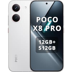 XIAOMI Poco X8 Pro Smartphone 12GB + 512GB, processore Dimensity 8500-Ultra, batteria 6500 mAh, display AMOLED ultra luminoso, 50MP Sony IMX882, fotocamera principale con OIS, bianco