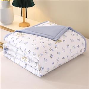 DOTBUY-SHOP Trapuntino Copriletto Estivo Primaverile, Trapunta Leggera, 100% Poliestere Copriletto Trapuntato Cotone per Letto Singolo Letto Matrimoniale (Fiori blu,180x200)