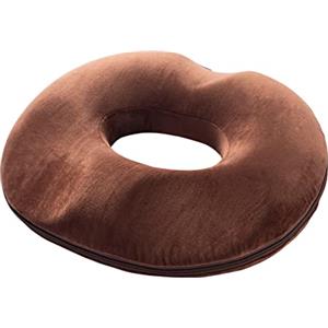 Surwin Cuscino Antidecubito Ciambella per Sedersi, Cuscino Ergonomico Sedia Ufficio Cuscino Memory Foam Sedia per Gravidanza, maternità, Emorroidi, Anziani, Guidatore (One Size,Marrone Donna)
