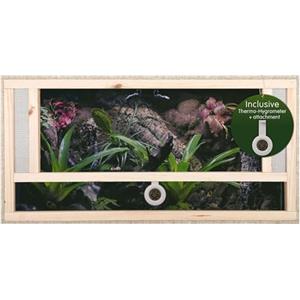 REPITERRA Terrario per rettili e anfibi, terrario in legno, 100 x 40 x 40 | Con ventilazione frontale