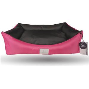 Ligo Oliver - Cuccia per cani di grande taglia idrorepellente sfoderabile resistente ai graffi. Cuscino materasso per cani in nylon. REALIZZATA A MANO IN ITALIA (S: 60x50 cm, FUCSIA/MARRONE)