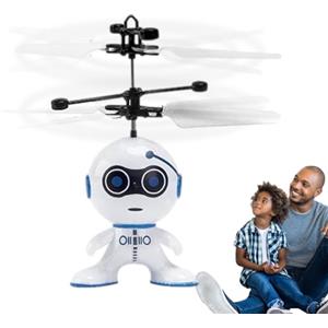 Generico Robot Volante A Induzione | Giocattolo Robot Volante Telecomandato Con Elicottero USB Ricaricabile | Drone Per Bambini Ragazzi E Ragazze 3 Anni In Su Gioco Interattivo Per Casa Interno Esterno