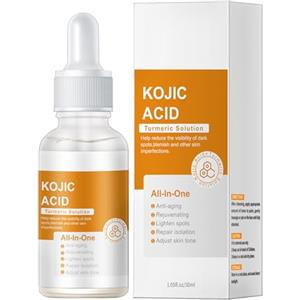 KOAHDE Tonico schiarente alla curcuma per la pelle,Siero viso con acido kojico,Siero anti-ossidante alla curcuma,Turmeric Serum Viso Anti Macchia,Siero schiarente per macchie brune,30 ml, 2 pezzi