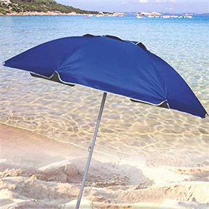 GARDENIA Ombrellone da Mare Spiaggia Giardino Diametro 200 con Palo 32mm Struttura Fibra di Vetro e Rivestimento Poliestere Anti UV Reflex Colore Blu, 1104.0004