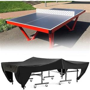 BigKing Copritavolo da ping pong, pieghevole e impermeabile, coperta da tavolo da ping pong, per interni ed esterni, 280 x 153 x 73 cm (nero)