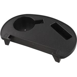 Eawfgtuw Vassoio laterale portatile con portabicchieri, accessorio pieghevole per campeggio, pesca, picnic, tavolo in plastica con piatto, nero, giallo (nero)