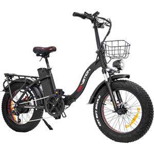 Woozis Fat Bike Elettrica 250W, Bici Elettrica Pieghevole 20×4.0 Fat Tire, Bicicletta Elettrica Uomo, Compatibile con Batterie Samsung e Pneumatici CST, Freni a Disco Idraulici, Coppia di 100 Nm