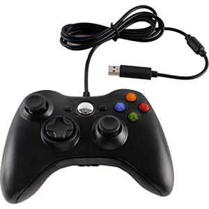 Meriton Wired USB Game controller Gamepad joystick gioco Joypad per Microsoft Xbox 360 e Windows PC (nero)