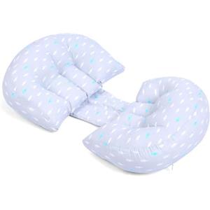 FANSU Cuscino per Gravidanza Dormire, Cuscino per Gravidanza e Allattamento con Supporto per la Pancia Cuscino Gravidanza Comfort Supporto per Fianchi, Gambe (76x38x13cm,Pesce di Mare)