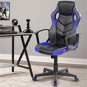 BAKAJI Poltrona Presidenziale Ergonomica Gaming Racing in Eco Pelle - Sedia Regolabile, Girevole e Direzionale per Ufficio e Casa