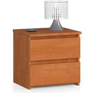 AKORD, Comodini Picolo con 2 Cassetti, Armadio Camera da Letto, Mobiletto Multiuso, Cassettiera Scrivania, Salvaspazio, | 40 x 40 x 35 cm, 16mm Pannello laminato, Ontano