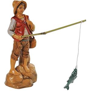 Fontanini Pescatore in Piedi 12CM in Resina STATUINA PRESEPE (F-147)