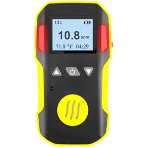 FORENSICS DETECTORS FD Rilevatore di Gas Cloro | Certificato di Calibrazione EU | Ricarica USB | Allarmi Sonori, Luminosi e a Vibrazione | 0-50 ppm Gas Cl2 |