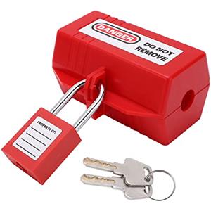 Gonetre Set di Tag per Bloccaggio Presa di Corrente Industriale, con Lucchetto a Raggio di Bloccaggio Professionale, per Energia Elettrica, Petrolio, (Cassetta di sicurezza piccola +