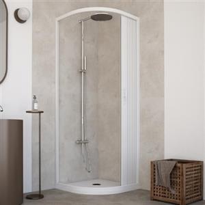HDcasa HD CASA Box Doccia Semicircolare a Soffietto Modello Roxana, Apertura Laterale Reversibile, Cabina Doccia Salvaspazio in PVC Made in Italy 80x80 cm