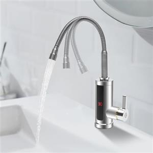 DDZcozy Rubinetto elettrico con scaldabagno istantaneo, Scaldacqua Elettrico, 220 V rubinetto elettrico in acciaio inox Scaldacqua per cucina