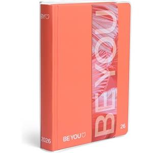 BE YOU - Diario Scuola Bright Energy 2025/2026, Agenda Scolastica con Sticker e Sovracopertina Trasparente, Formato 13,5 x 18,2 cm