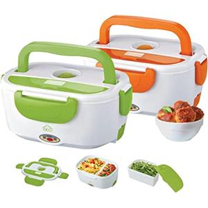 Fair Shop Scaldavivande Elettrico Portatile Porta Pranzo con 1 Contenitore Removibile Lunchbox Piastra Riscaldante 12V Automobile Camion
