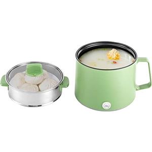 PINYELIN Mini fornello elettrico da 1,7 l, portatile, antiaderente, con vapore, pentola elettrica ramen, multicooker, per la casa e l'ufficio