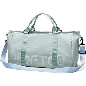 Hixingo 30L Borsa Palestra con Scomparto per Scarpe, Borsone Viaggio Borse Piscina Sportiva Duffel Bag per Uomo Donna Pieghevole Borsa a Tracolla Campeggio Sport Fitness (30L,370 verde)