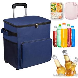 Generico Borsa frigo leggera - Trolley con ruote 90x33x28 cm, borsa isolata a tenuta stagna | Dispositivo di raffreddamento portatile da viaggio Patio esterno Picnic Campeggio Shopping Viaggi in spiaggia