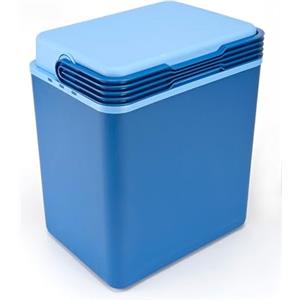 aro Frigorifero portatile passivo, plastica, 32 litri, tempo di isolamento da 5°C a 15°C: 9 ore (circa), maniglia blocca coperchio, blu, ideale per campeggio o spiaggia (L)