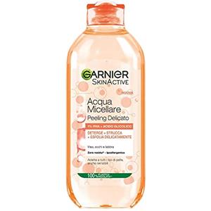 Garnier SkinActive Acqua Micellare Tutto-in-1, Peeling Delicato, Esfoliante, Per Tutti i Tipi di Pelle, Senza Risciacquo, Formula Vegana e Ipoallergenica, 400 ml