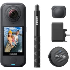 Insta360 X4 Air Pack Creator - Leggera fotocamera 8K 360 da 165 g, selfie stick invisibile, obiettivi sostituibili, scatta prima e inquadra dopo, protezione antivento integrata, FlowState