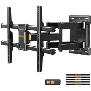 Perlegear Supporto TV Parete Girevole e Estendibile per TV 32-85 Pollici, Portata 60 kg, VESA 600x400mm, Inclinazione e Rotazione Regolabile Design Ultra Resistente e Sicuro