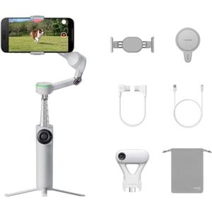 Insta360 Flow 2 Pro stabilizzatore gimbal da smartphone iPhone e Android con tracciamento IA, luce LED, selfie stick e treppiede per vlogging, viaggi, famiglia, sport - Pack Tracker IA Ultimate grigio