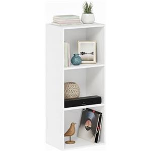 Baroni Home Libreria a Cubi Componibile, Scaffale Modulare Bianco a 3 Ripiani per Soggiorno, Camera e Ingresso, Design Moderno, Montaggio Semplice, 24x31x80cm