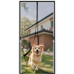 JIANJIAO Zanzariera Magnetica per Porte 105x220cm, Zanzariera Porta Tenda Chiusura Automatica Traspirante Zanzariere Anti Zanzare Insetti, per Porta Finestra Balcone Soggiorno,Nero