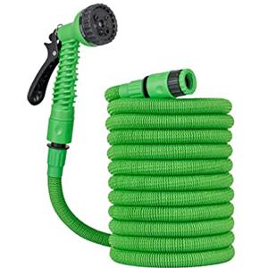 Baroni Home Tubo estensibile da giardino fino a 7,5 metri, Tubo da innaffiatura, irrigazione, lavaggio e pulizia facile da riporre. Pistola 7 getti differenti ergonomica in gomma antiscivolo