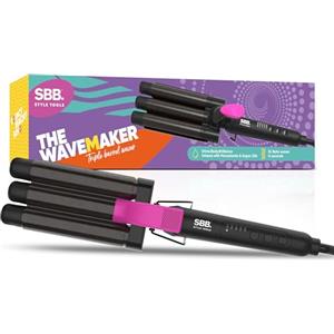 SBB The Wavemaker Piastra ondulante a tripla canna - Ondulatore da spiaggia in ceramica, bigodino, styler per onde da spiaggia a sirena profonde per tipi di capelli corti, medi e lunghi - Leggero