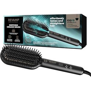 REVAMP Progloss Deepform Spazzola Lisciante in Ceramica Riscaldata con Oli Liscianti per Capelli Lucenti - Elettrica con Getto di Ioni per Stiratura Rapida e Professionale