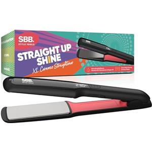 SBB Straight Up Shine XL Piastra per Capelli in Ceramica - Piastre Extra Larghe in Ceramica per Styling e Stiratura - Riscaldamento Ultra Veloce, Impostazioni Variabili, Spegnimento Automatico