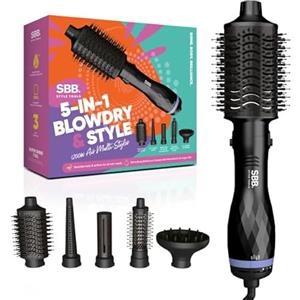 SBB 5 in 1 Styler ad Aria Calda da 1200W - Accessorio per Asciugatura, Diffusore per Ricci, Testina per Modellare - Multi Styler e Asciugacapelli per Ogni Tipo di Capello