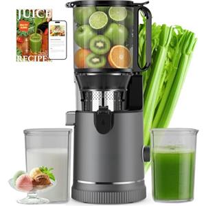 XTKKGFBIR Estrattore Frutta e Verdura a Freddo 400W, Slow Juicer con Bocca XL 152 mm per Frutta e Verdura Intere, Filtro 3 in 1 (Succo, Sorbetto, Latte Vegetale), Alto Rendimento, Lavastoviglie, Senza BPA, 1,8L
