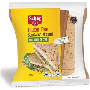 Schär Sandwich ai Semi Senza Glutine e Senza Lattosio 400g - Con Semi di Chia e Lino